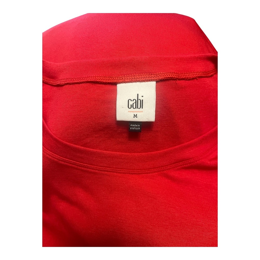 Cabi Red Short Sleeve Knit Scoop Neck Oversized Tee Top Style 4374 Womens Medium - Picture 4 of 5
